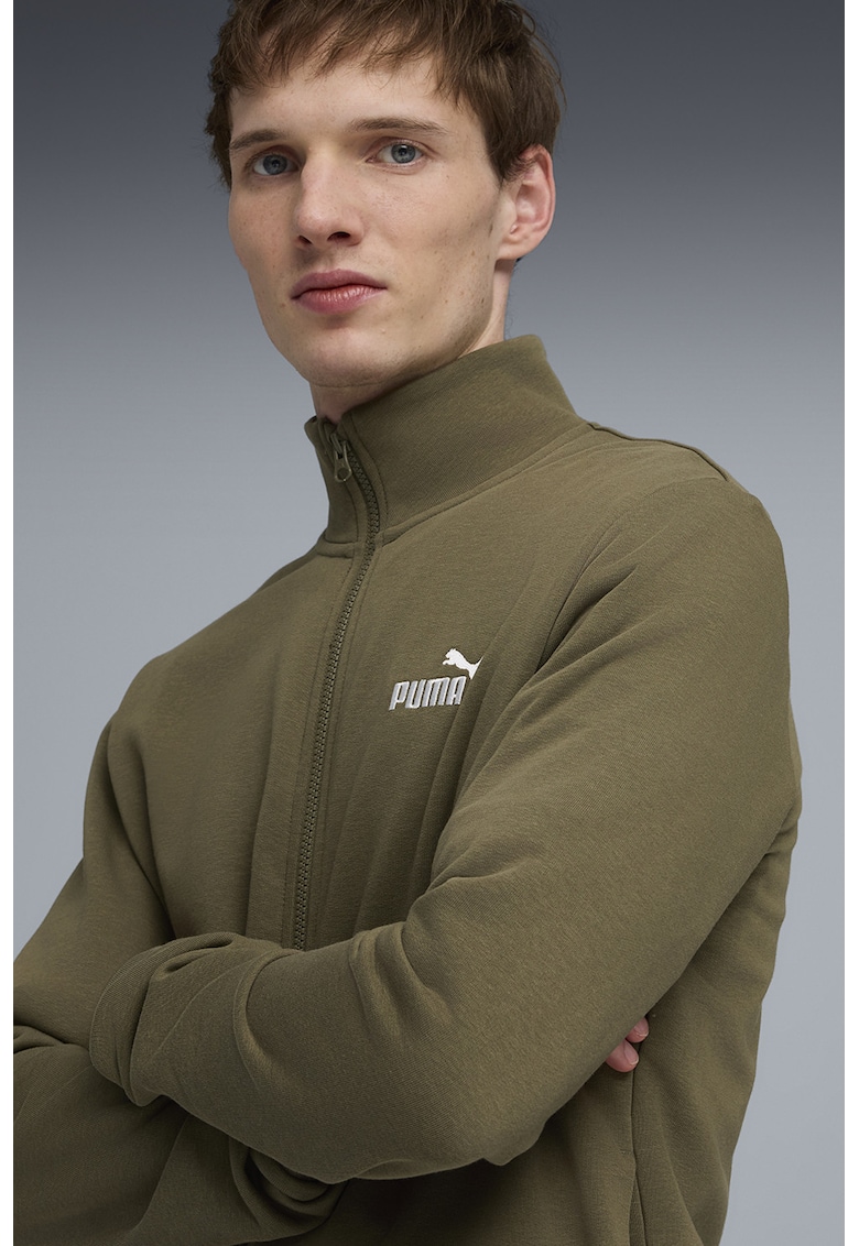 Trening din amestec de bumbac cu fermoar ESS - Kaki inchis