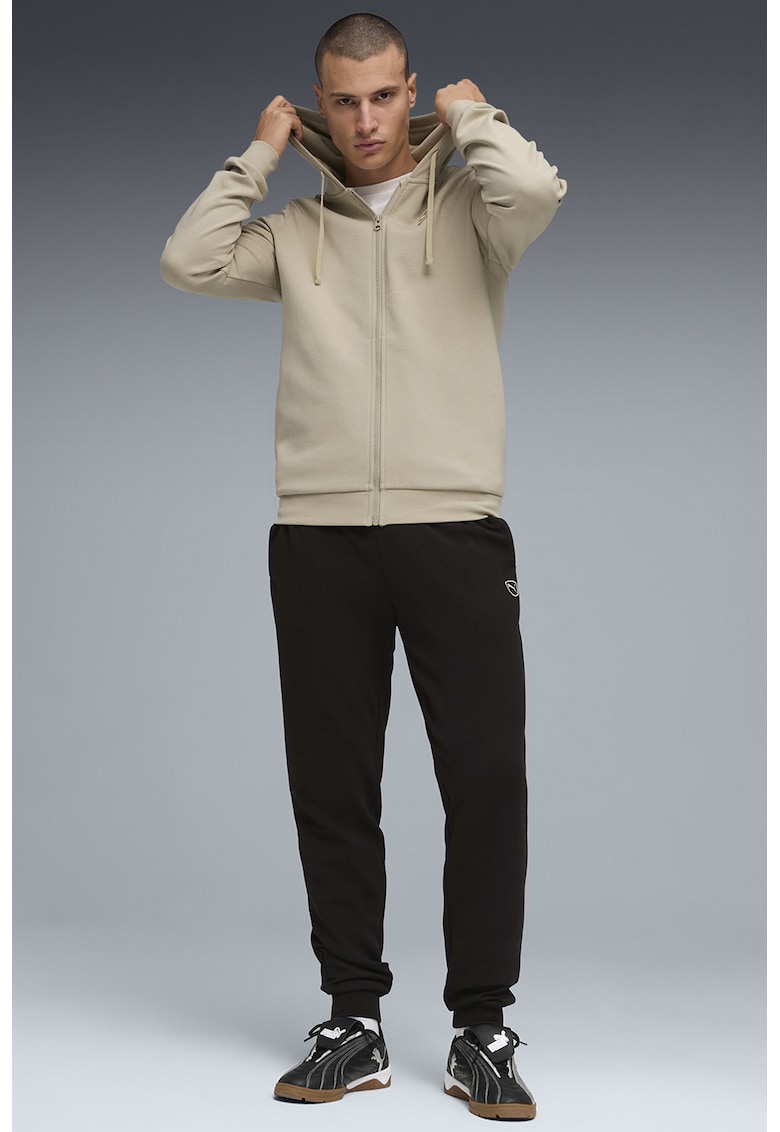 Trening cu fermoar si buzunare laterale - Negru/Maro nisip