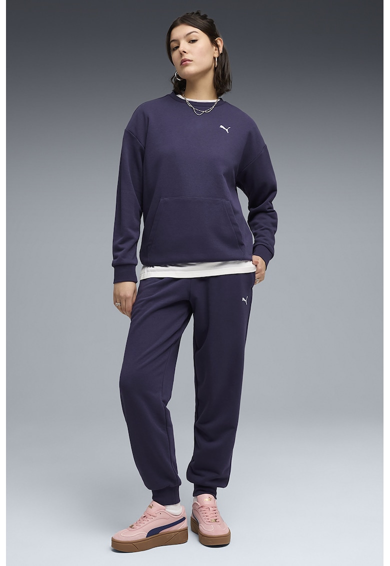 Trening relaxed fit cu buzunar kangaroo - Albastru inchis