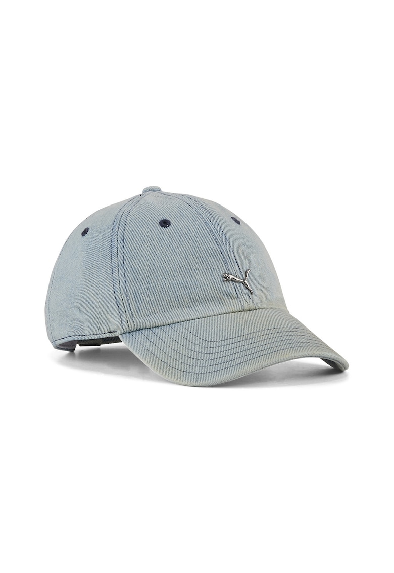 Sapca din denim cu logo Essentials - Albastru glaciar