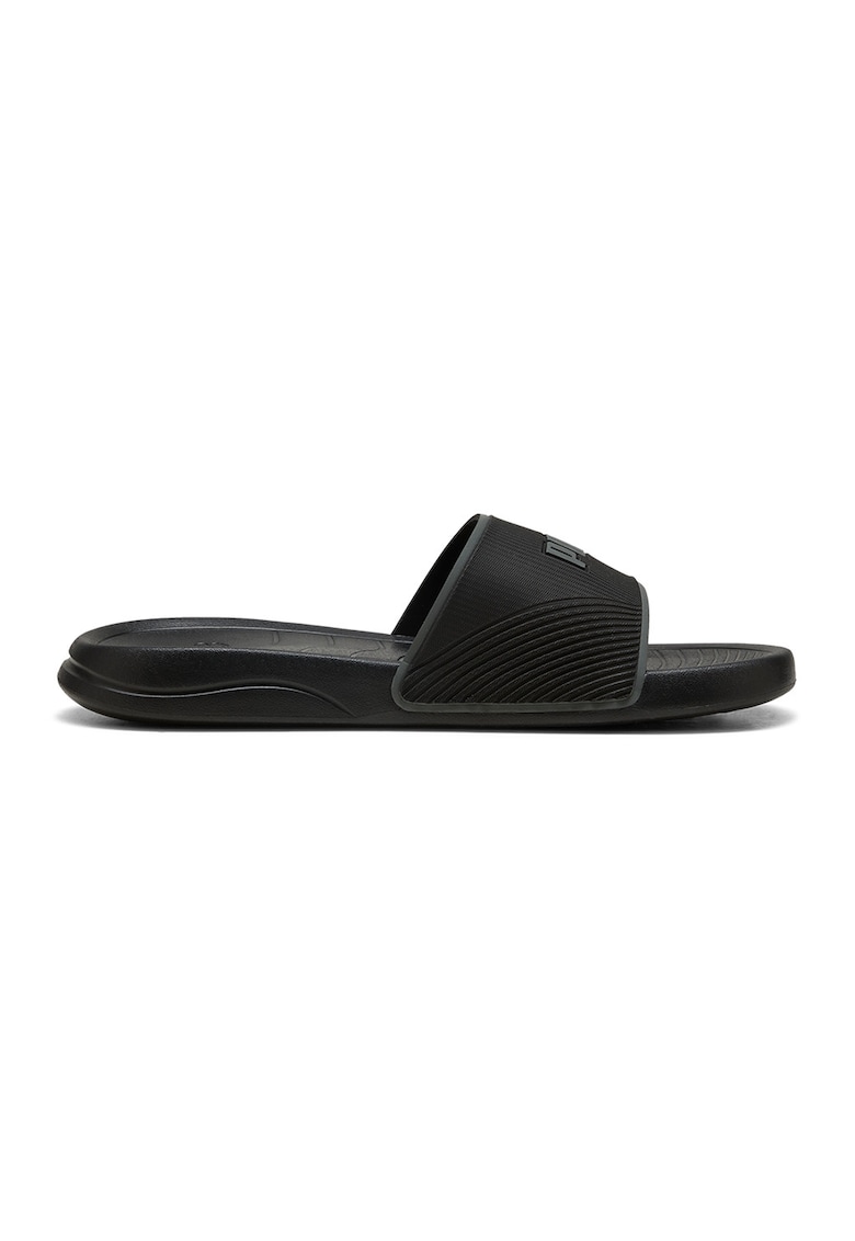 Papuci cu logo in relief Popcat 20 Go - Negru/Negru stins