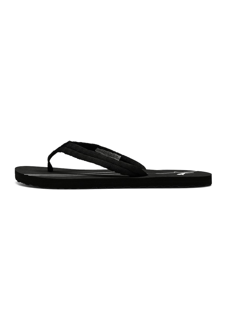 Papuci flip flop cu logo Epic - Alb/Negru