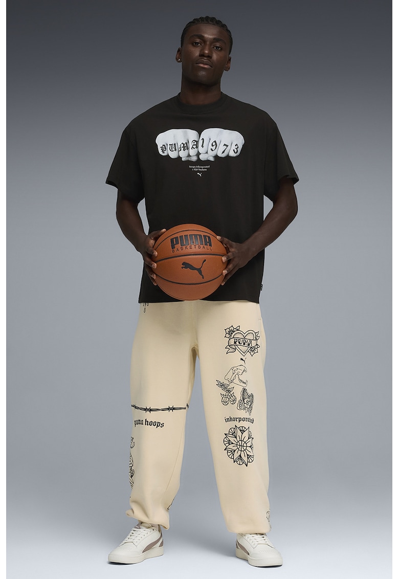 Tricou supradimensionat pentru baschet Swish N' Ink I - Negru