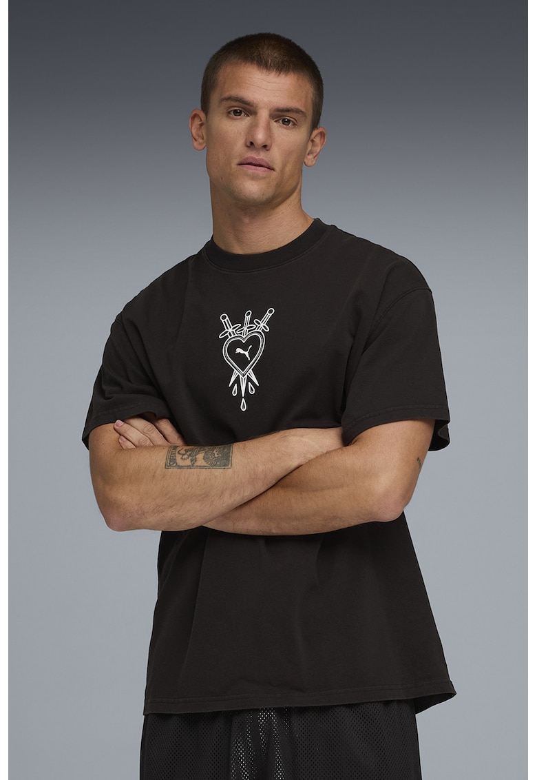 Tricou supradimensionat pentru baschet Swish N Ink - Negru