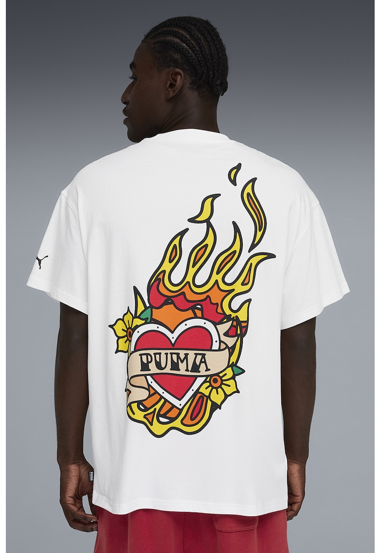 Tricou supradimensionat pentru baschet Swish N Ink - Alb