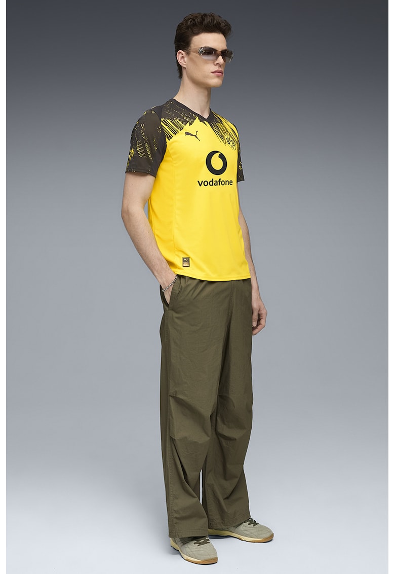 Tricou cu model pentru fotbal Borussia Dortmund - Galben/Negru stins