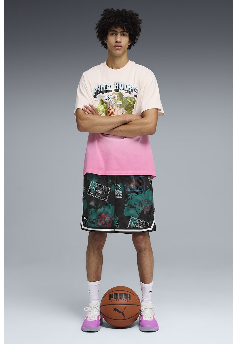 Tricou de bumbac pentru baschet The ATW Dylan - Albastru pastel/Roz pastel/Roz pal/Verde fistic