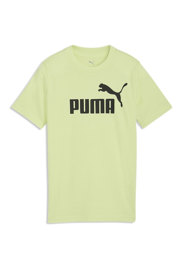 Tricou de bumbac cu decolteu la baza gatului si logo ESS No 1