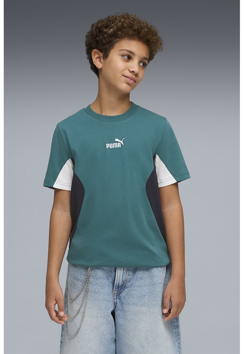 Tricou colorblock Essentials - Alb/Verde persan/Bleumarin