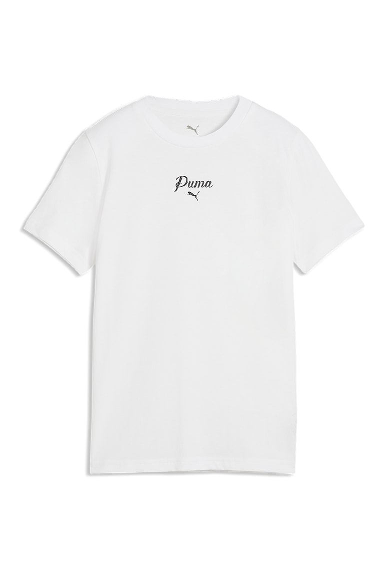 Tricou cu detaliu logo Essentials Script - Alb