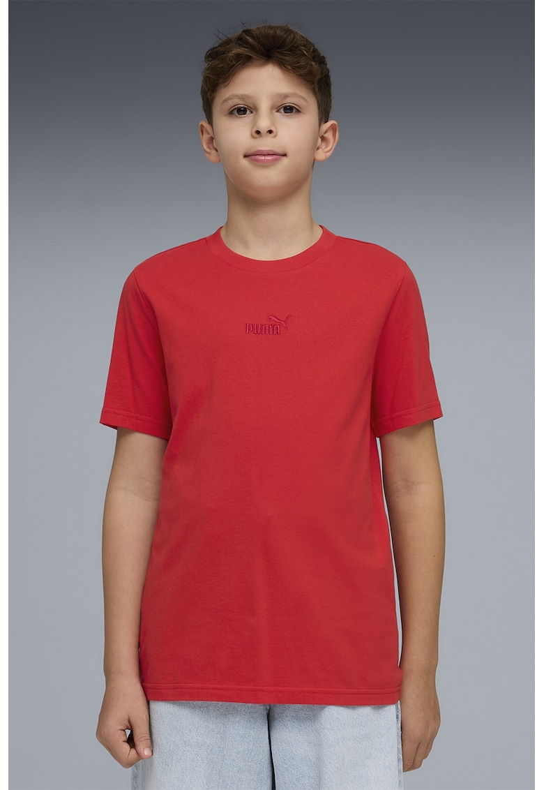 Tricou regular fitcu logo brodat Essentials - Rosu -