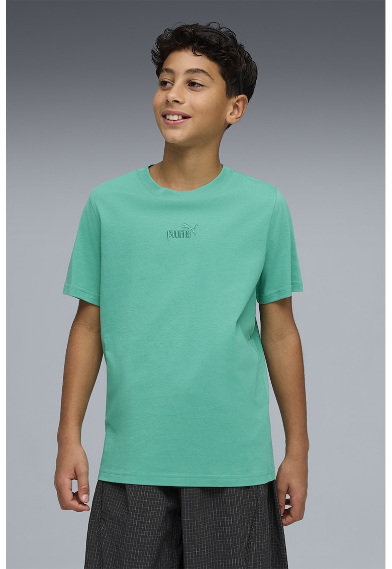 Tricou regular fitcu logo brodat Essentials - Verde deschis