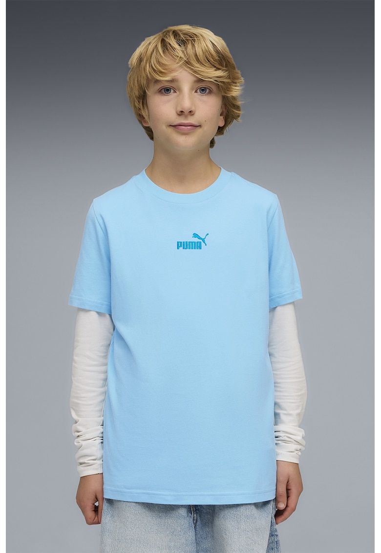 Tricou regular fitcu logo brodat Essentials - Albastru deschis