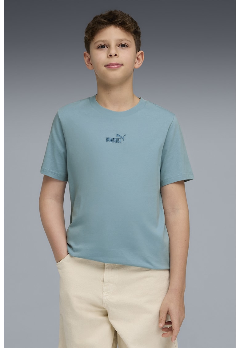 Tricou regular fitcu logo brodat Essentials - Albastru lavanda -