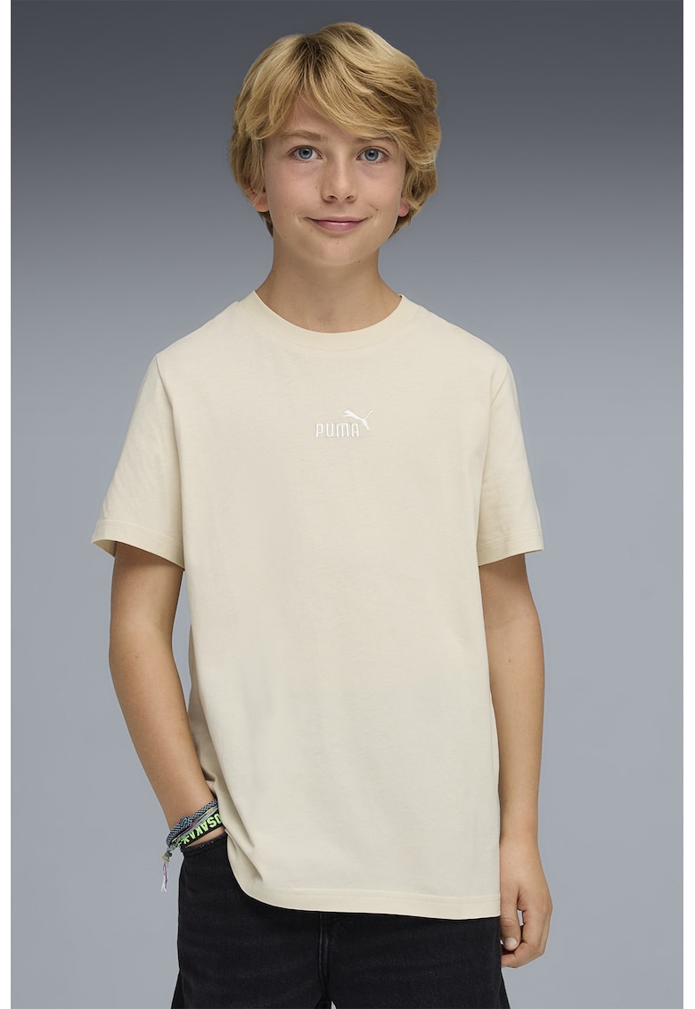 Tricou regular fitcu logo brodat Essentials - Alb fildes