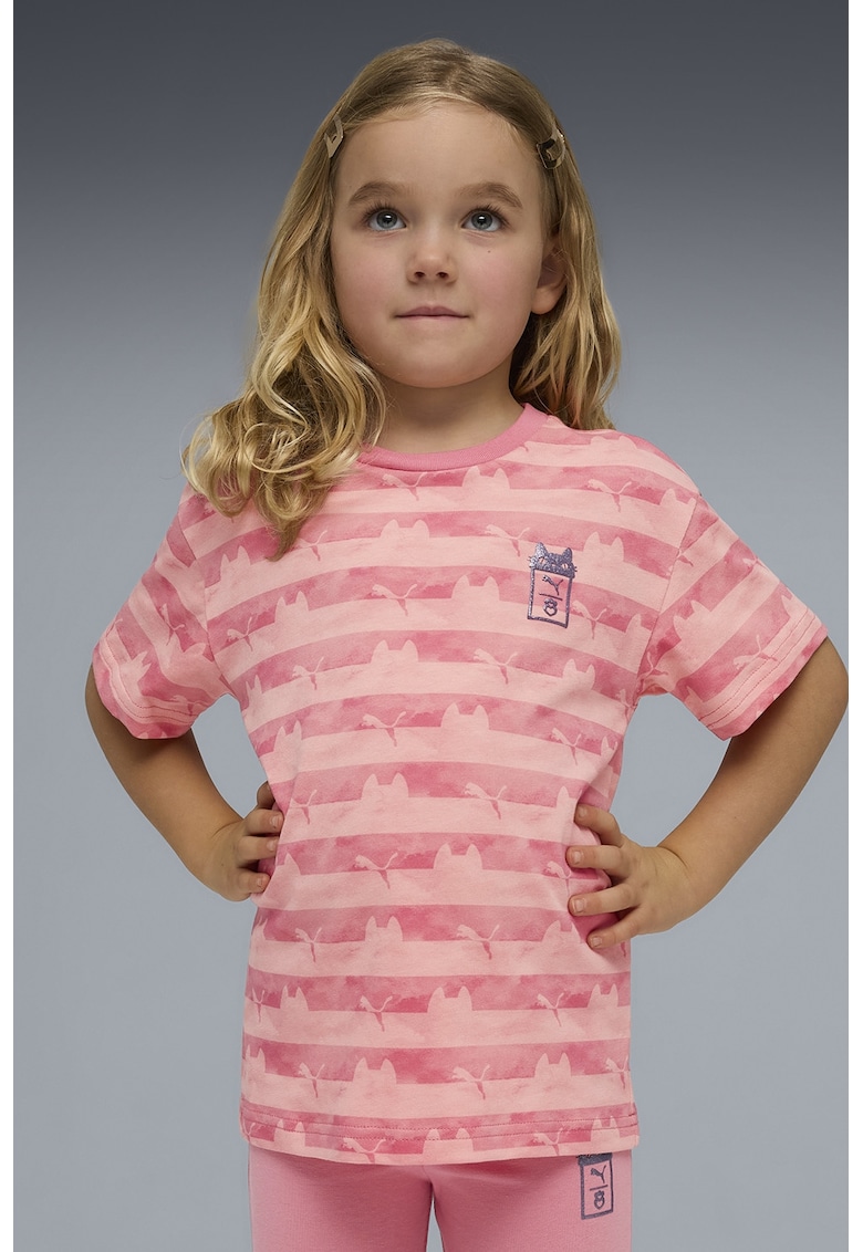 Tricou lejer de bumbac Gabby's Dollhouse - Roz deschis/Roz somon