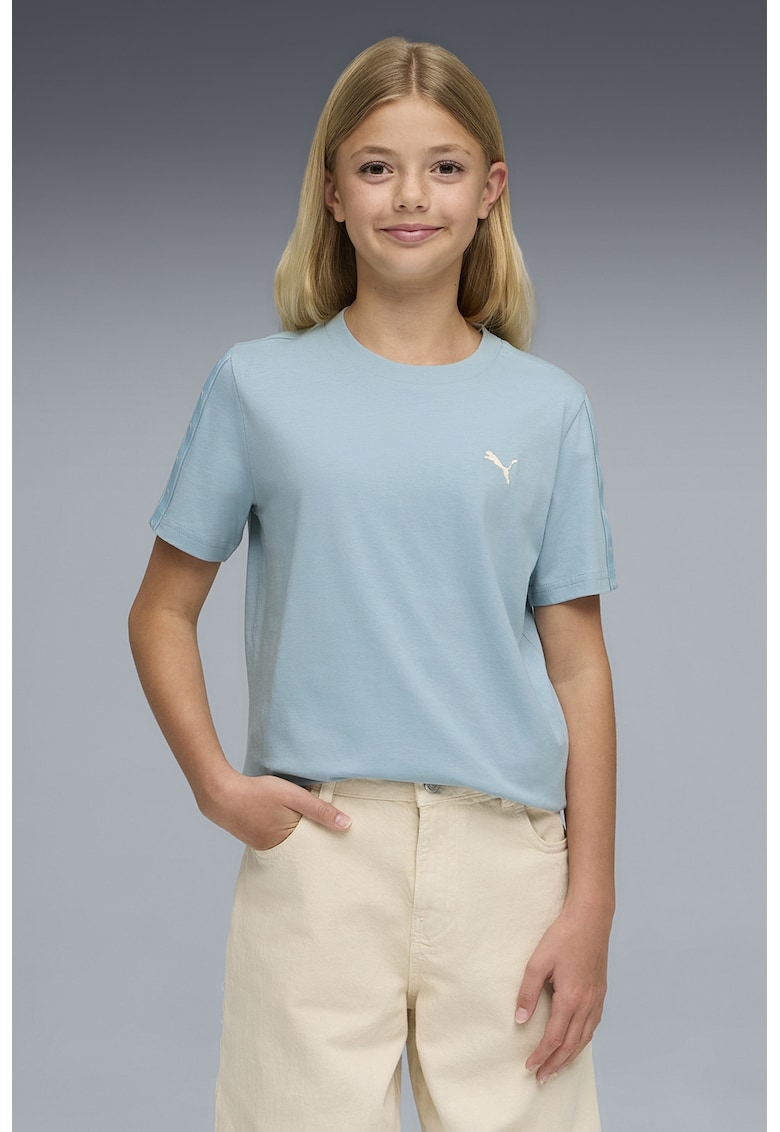 Tricou din bumbac cu logo - Alb/Albastru deschis