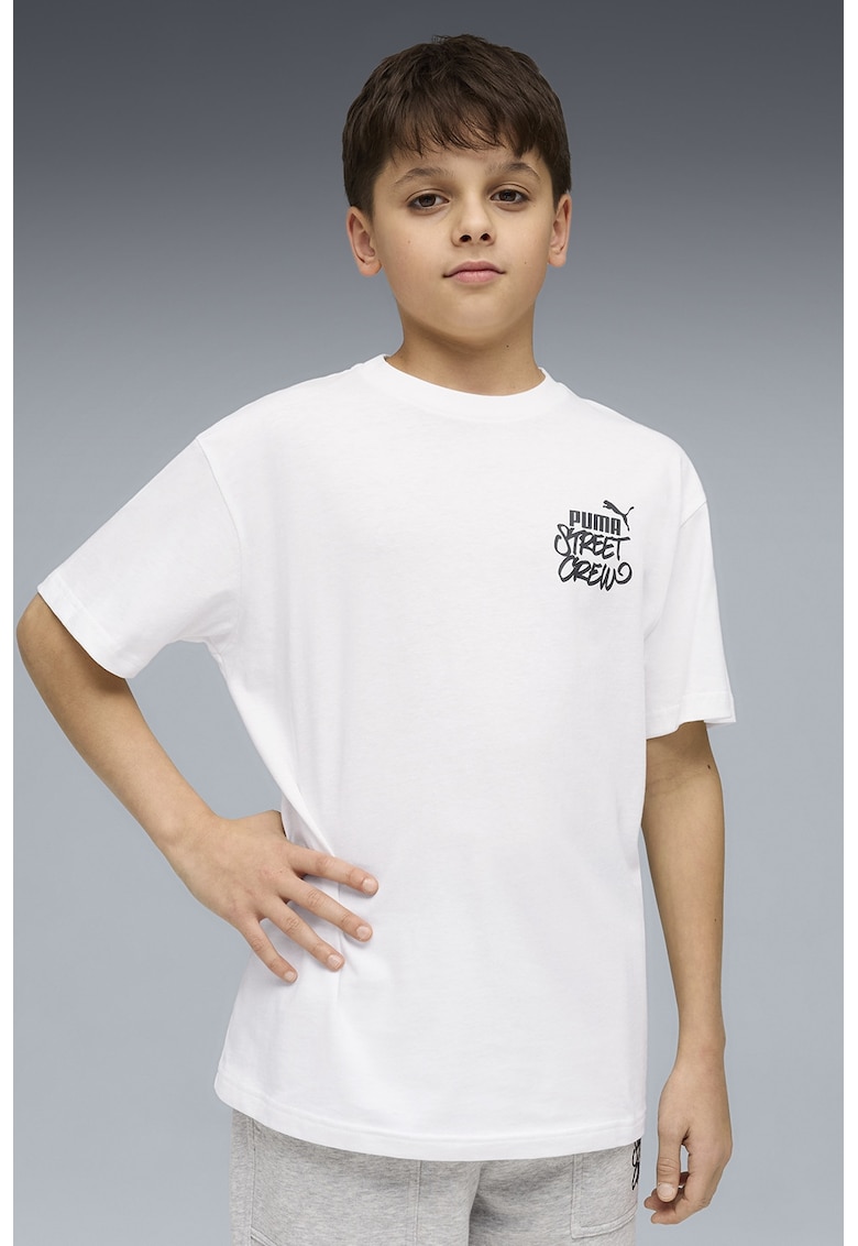 Tricou lejer din bumbac cu imprimeu pe partea din spate MID90s - Alb/Negru stins