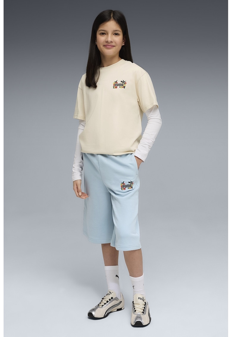 Pantaloni scurti de trening cu croiala ampla - Albastru deschis