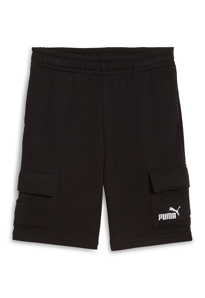 Pantaloni scurti de trening cargo Essentials - Alb/Negru