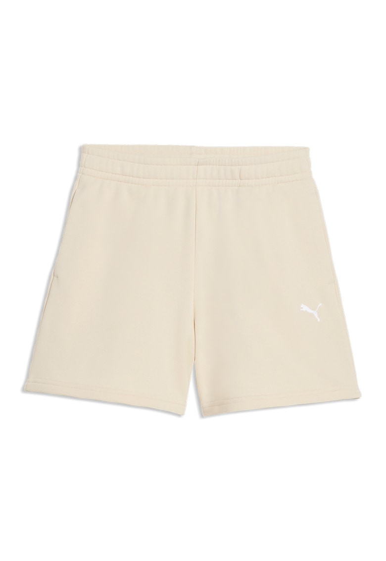 Pantaloni scurti cu talie inalta si buzunare laterale - Bej