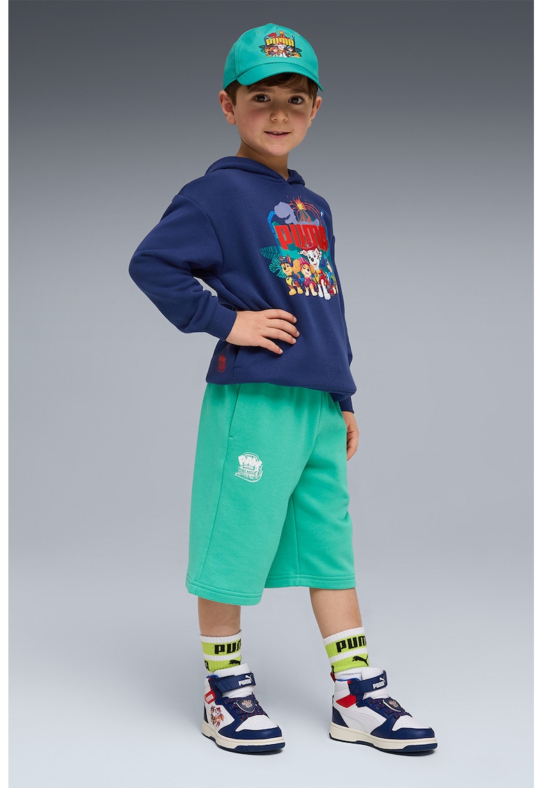Pantaloni scurti din amestec de bumbac cu imprimeu desene animate - Alb/Verde menta