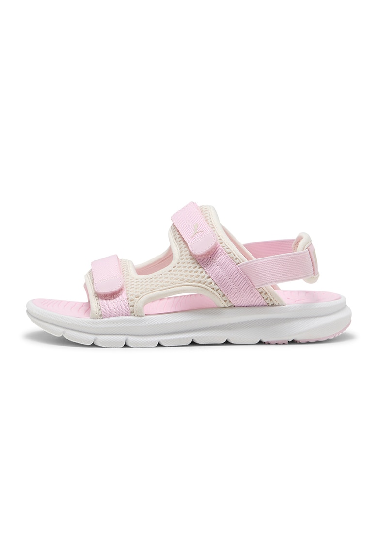 Sandale cu velcro Evolve - Alb/Roz pal