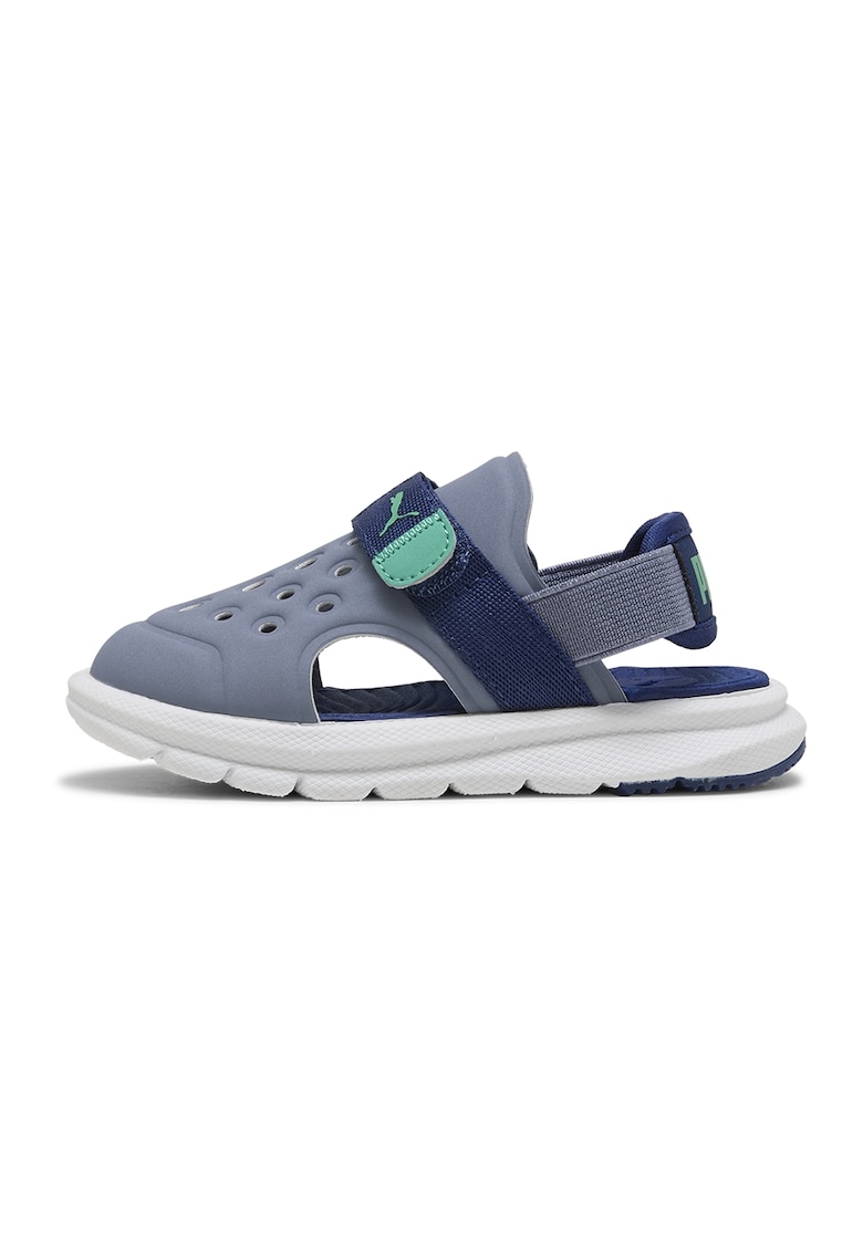 Sandale slingback cu inchidere velcro Evolve - Albastru inchis/Verde pal/Alb murdar