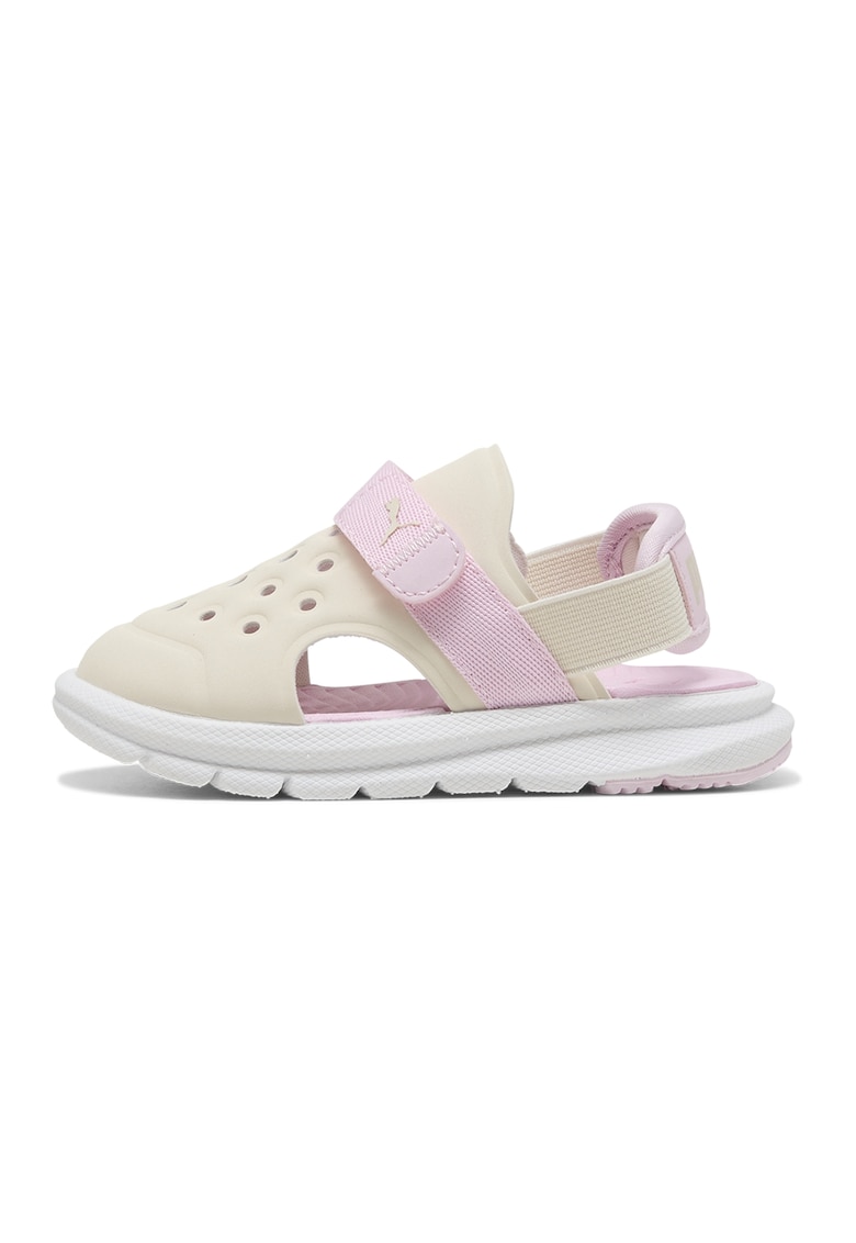Sandale slingback cu inchidere velcro Evolve - Roz pastel/Galben pal
