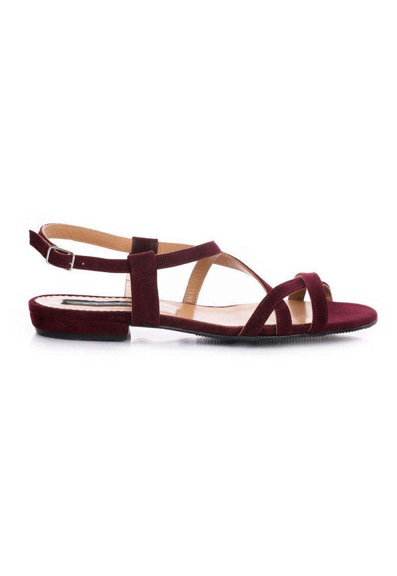 Sandale dama piele fara toc marsala Georgie