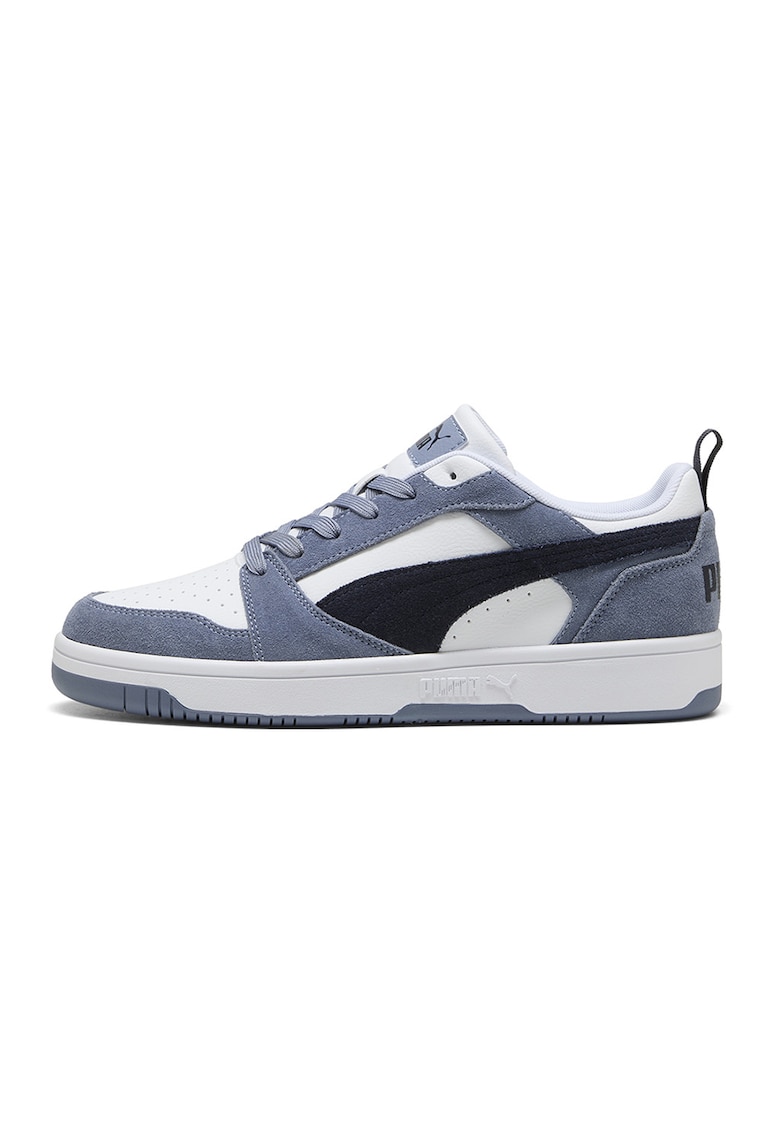 Pantofi sport Rebound v6 de piele si piele ecologica - Negru/Albastru prafuit/Alb optic