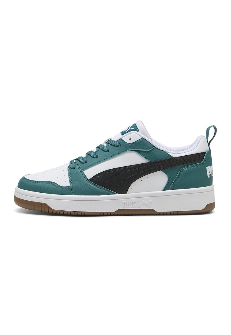 Pantofi sport unisex Rebound v6 din piele ecologica - Alb/Negru/Albastru teal
