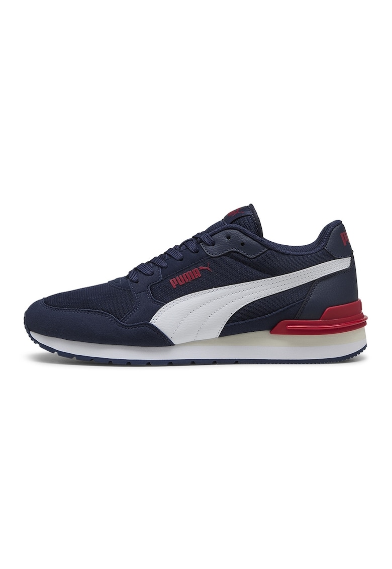 Pantofi sport ST Runner v4 de plasa cu garnituri de piele ecologica - Rosu/Albastru inchis
