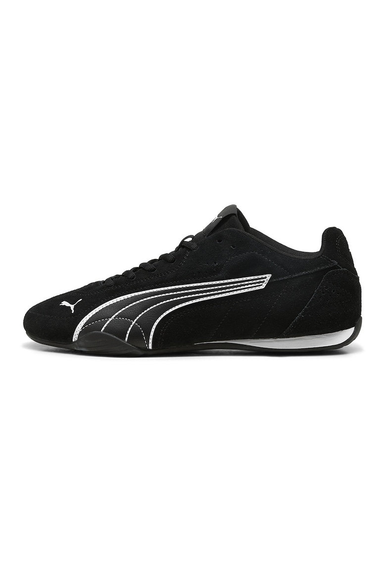 Pantofi sport Catch de piele si piele intoarsa - Negru/Alb optic