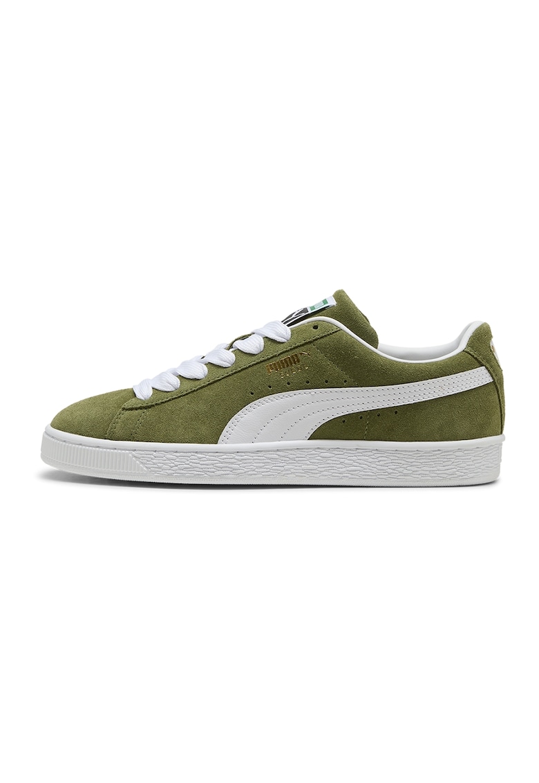 Pantofi sport Classic de piele intoarsa cu garnituri de piele ecologica - Alb/Verde masliniu