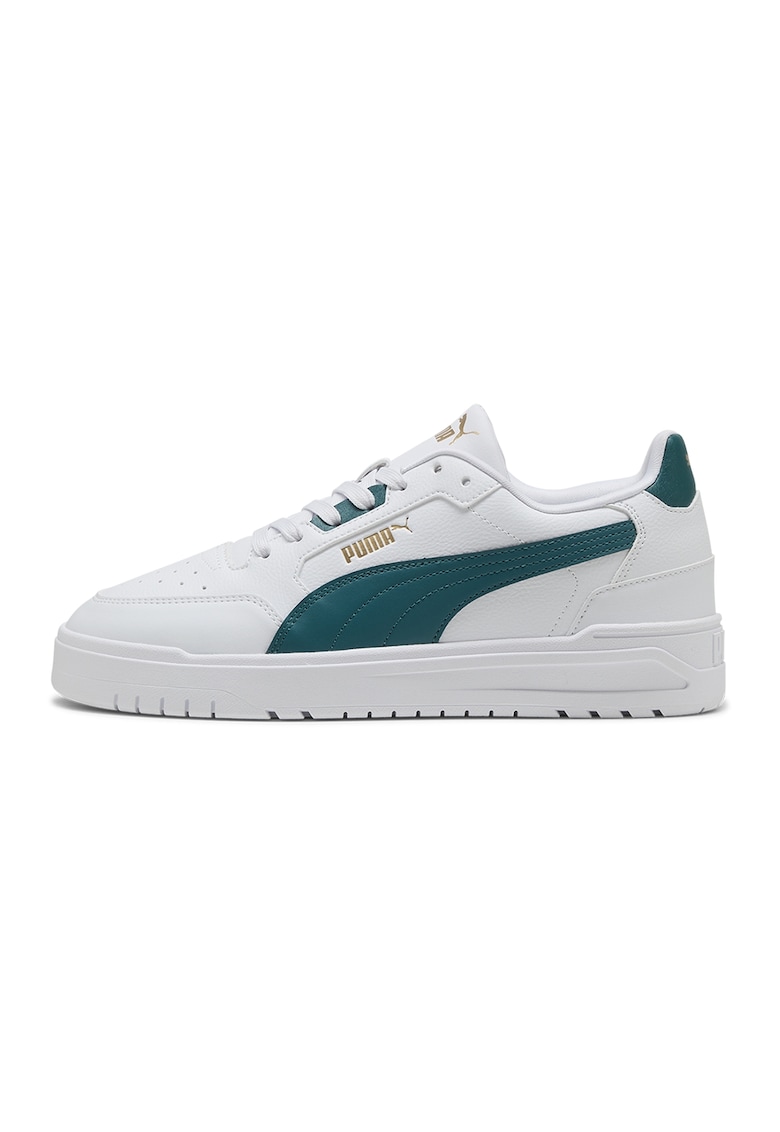 Pantofi sport Shuffle Dowtown de piele ecologica - Alb/Albastru petrol