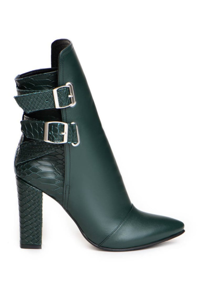 Ghete dama Piele Naturala Verde Rock the City