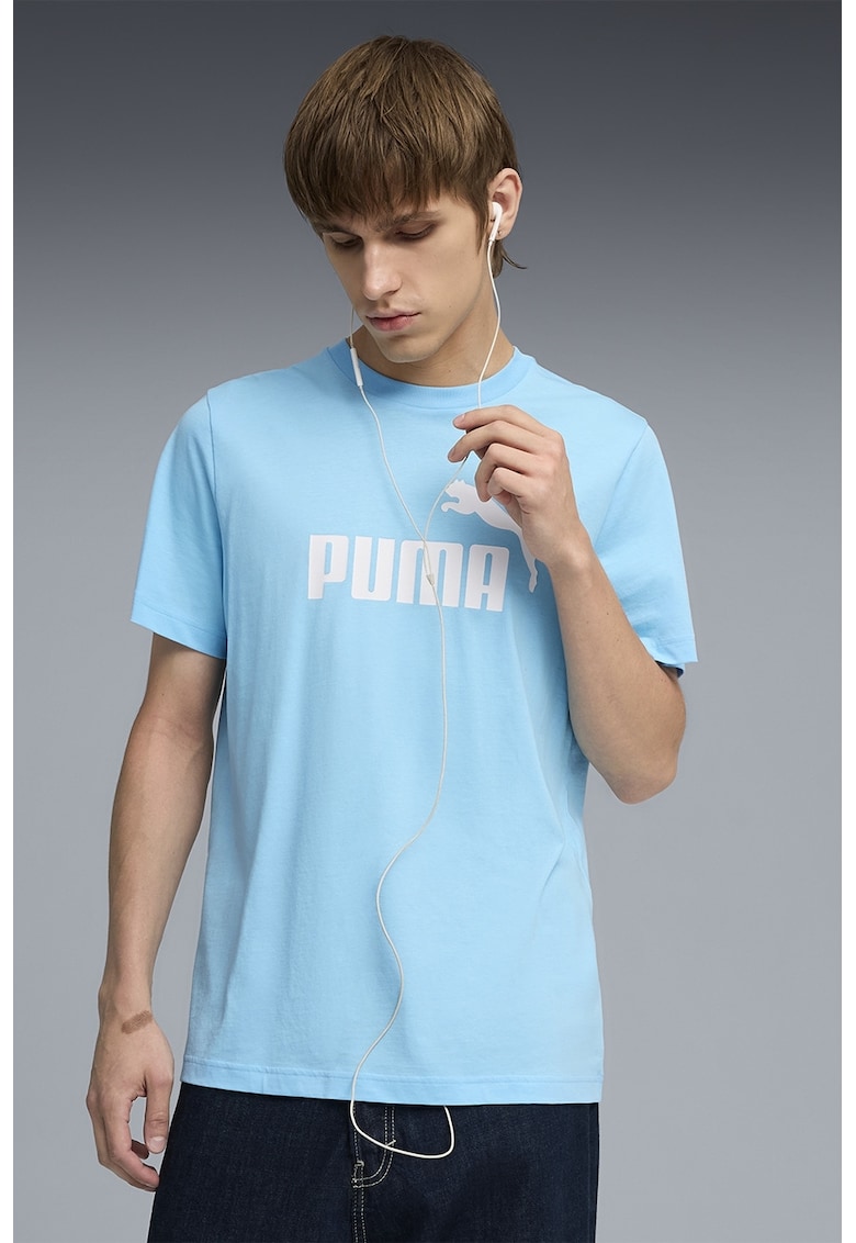 Tricou cu imprimeu logo ESS No. 1 - Alb/Albastru deschis neon