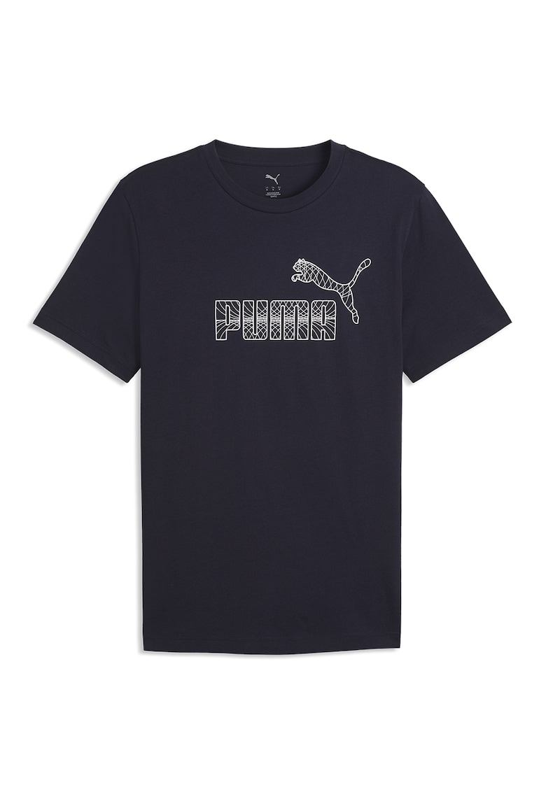 Tricou cu decolteu la baza gatului si imprimeu logo