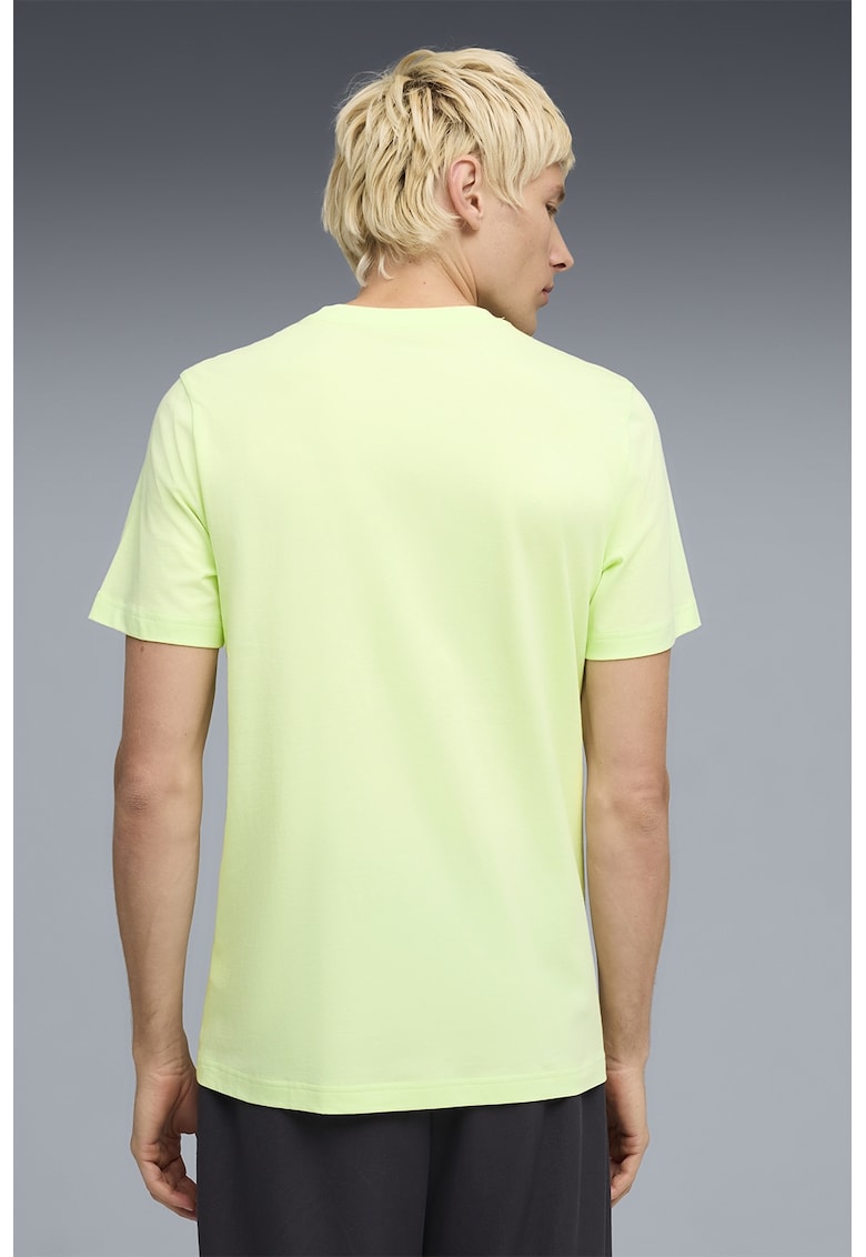 Tricou de bumbac cu imprimeu - Alb/Kaki inchis/Verde fistic