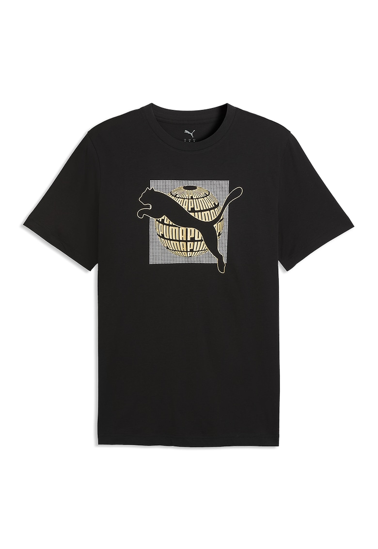 Tricou cu logo - Alb - Negru - Portocaliu pal -