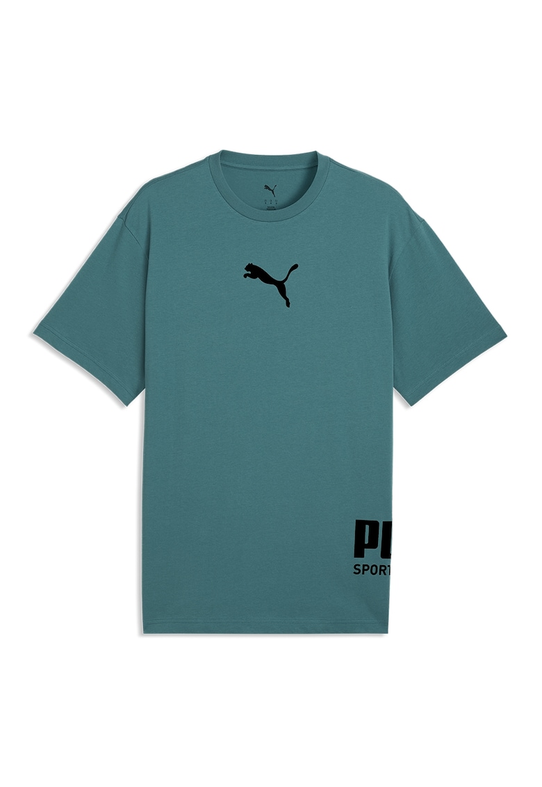 Tricou de bumbac cu logo Tee Emerald - Negru - Verde persan -