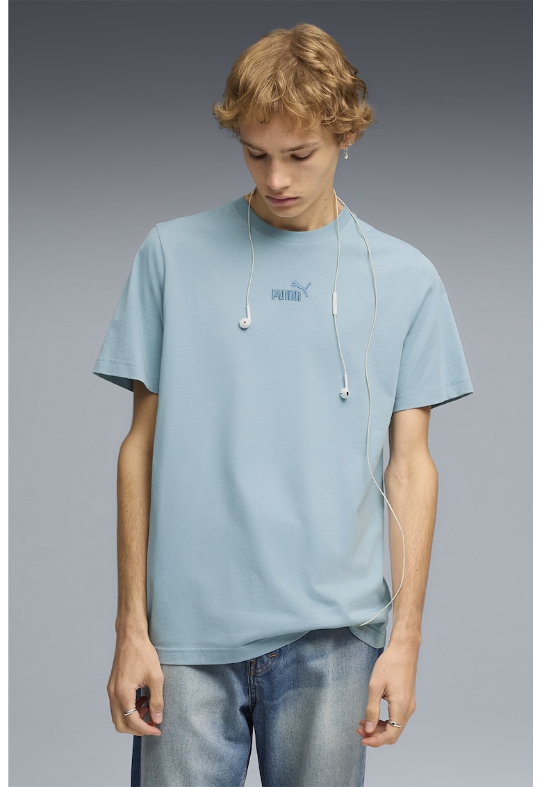 Tricou din bumbac cu logo Essentials - Albastru deschis