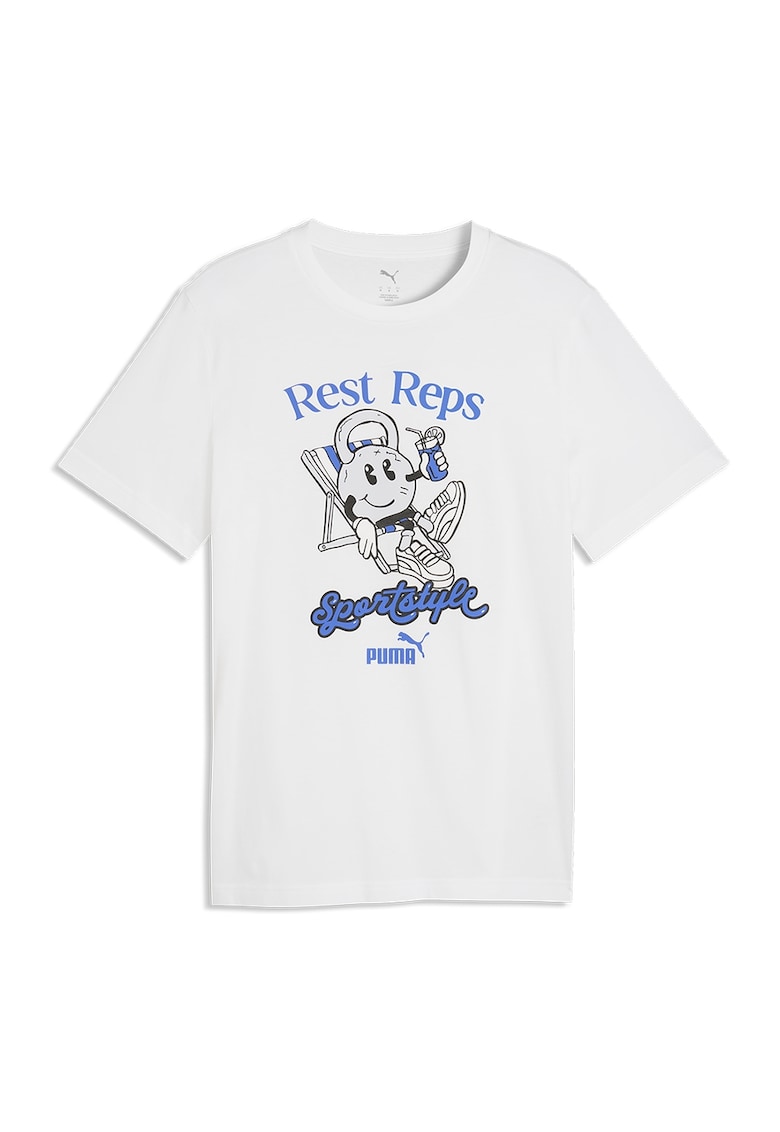 Tricou cu imprimeu grafic Quote Tee - Alb - Negru - Albastru royal -