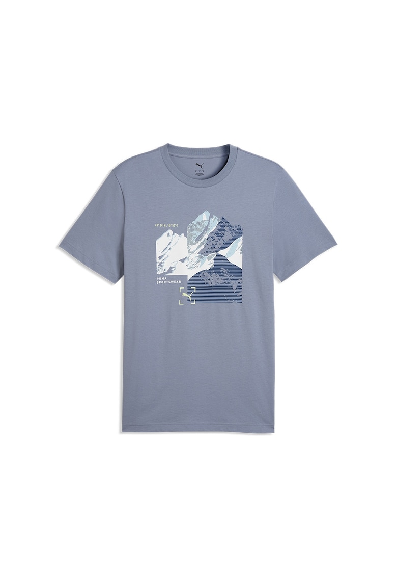 Tricou cu imprimeu logo Mountain - Alb/Albastru inchis/Albastru azur/Albastru glaciar