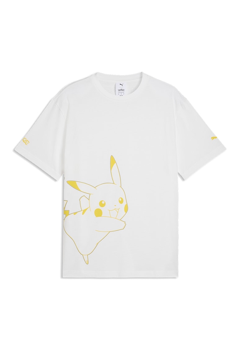 Tricou cu tematica Pokemon - Galben/Alb optic