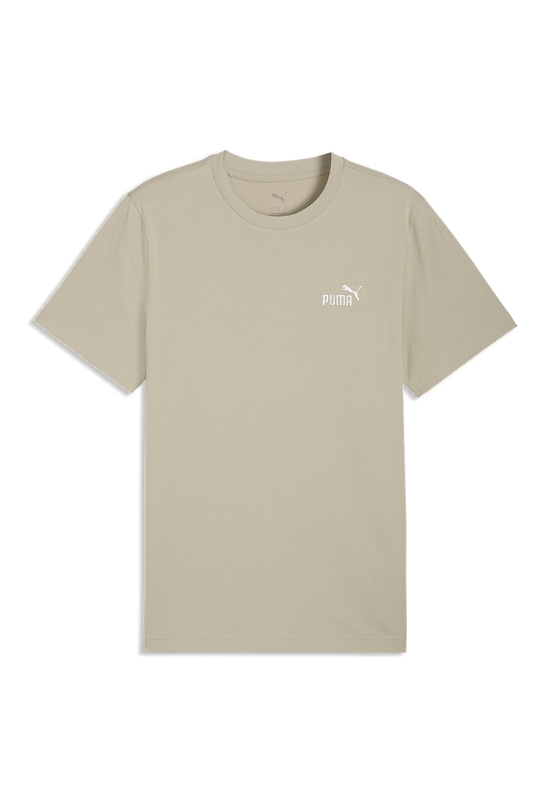 Tricou cu logo brodat Essentials No. 1 - Maro nisip