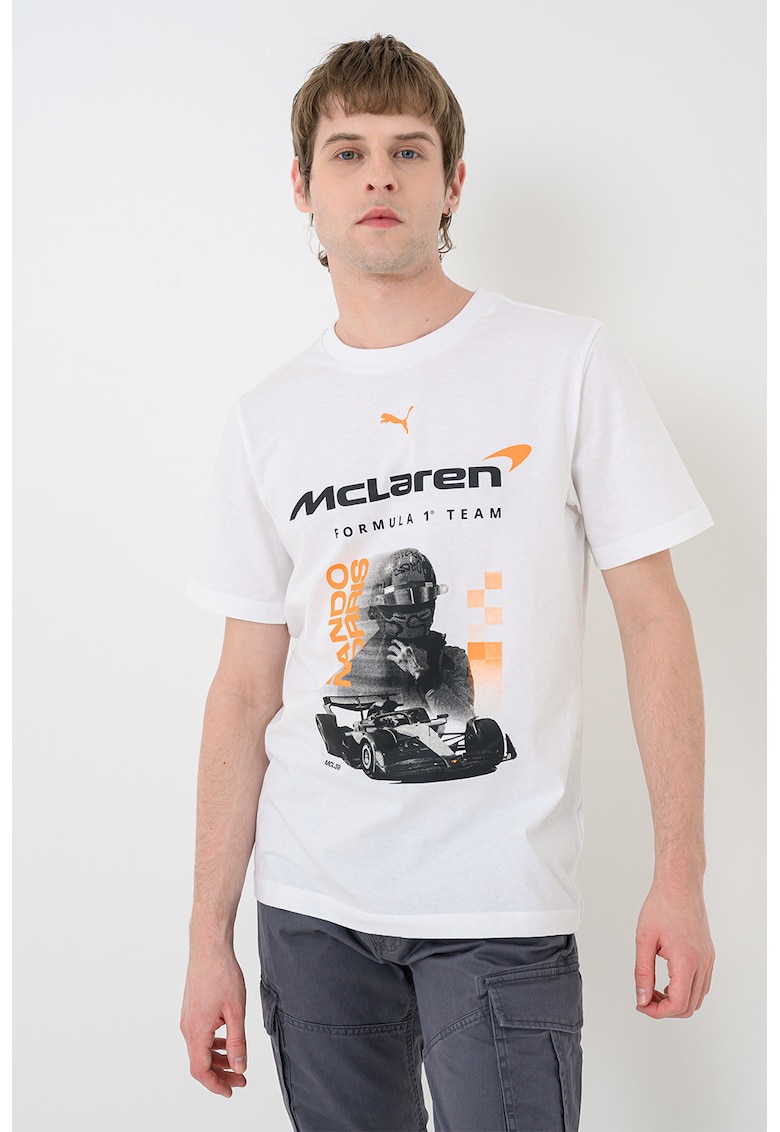 Tricou cu decolteu la baza gatului McLaren F1 - Alb/Negru/Portocaliu