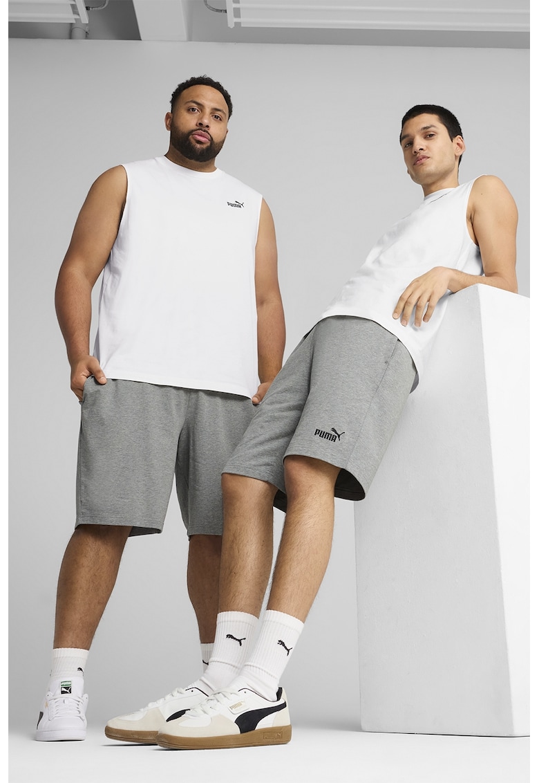 Pantaloni scurti din bumbac cu logo Essential No.1 - Gri inchis melange