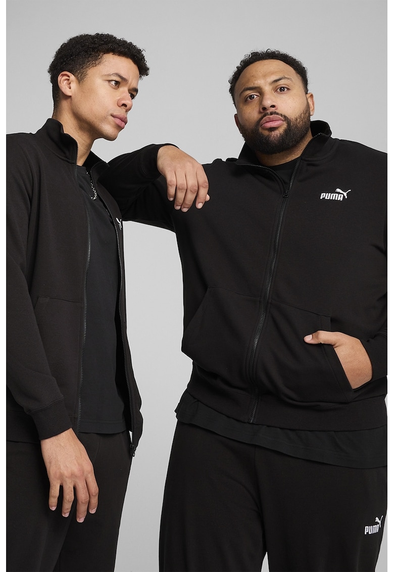 Bluza de trening cu fermoar si logo brodat ESS No. 1 - Negru